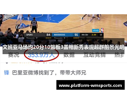 文班亚马场均20分10篮板3盖帽新秀表现超群前景光明